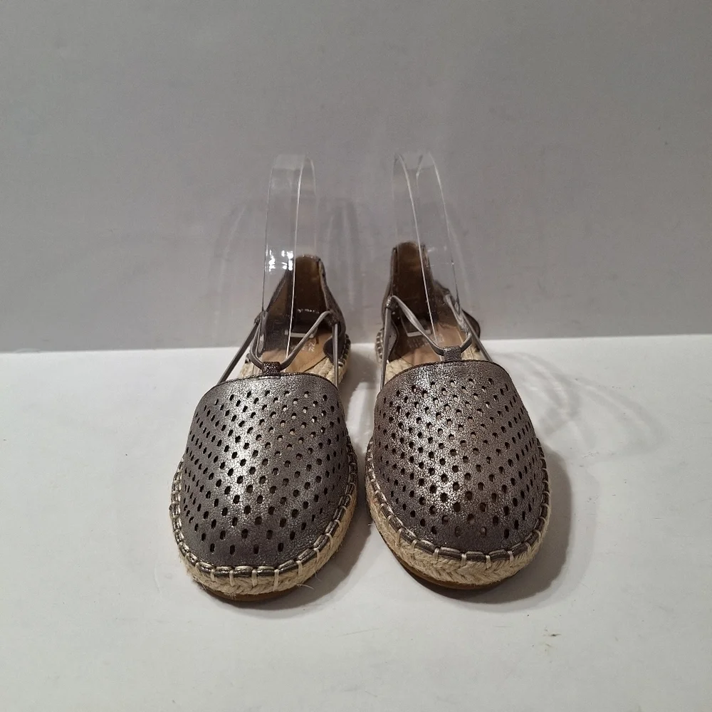 Eileen Fisher (NEW) Leather Mica Quiet Luxury Metallic Lee 2 Espadrille Shoes 6